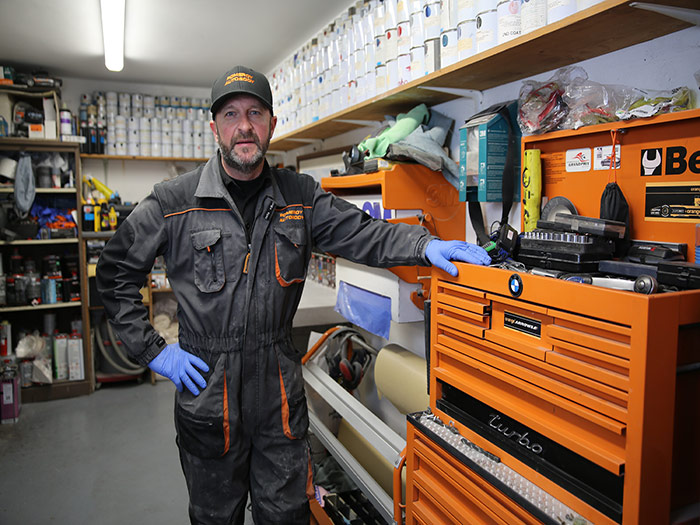 image of pomeroy autobody worker in the workshop